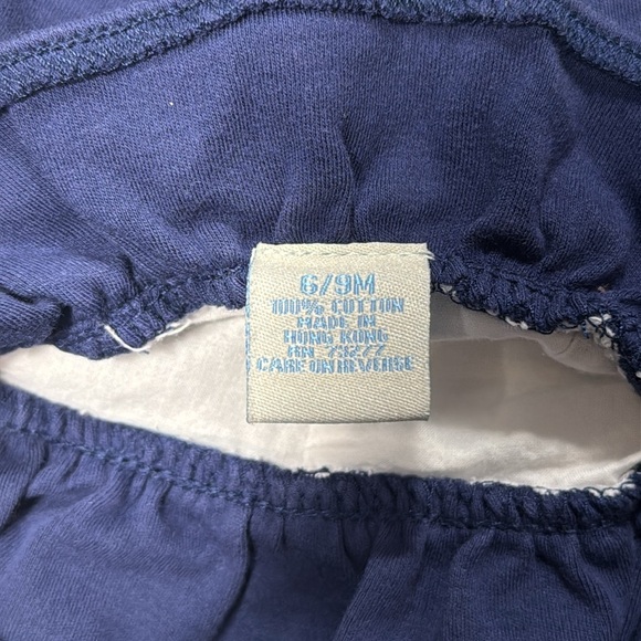 Girls | 6-9mth | 100% cotton hat | navy blue-white - Picture 2 of 3